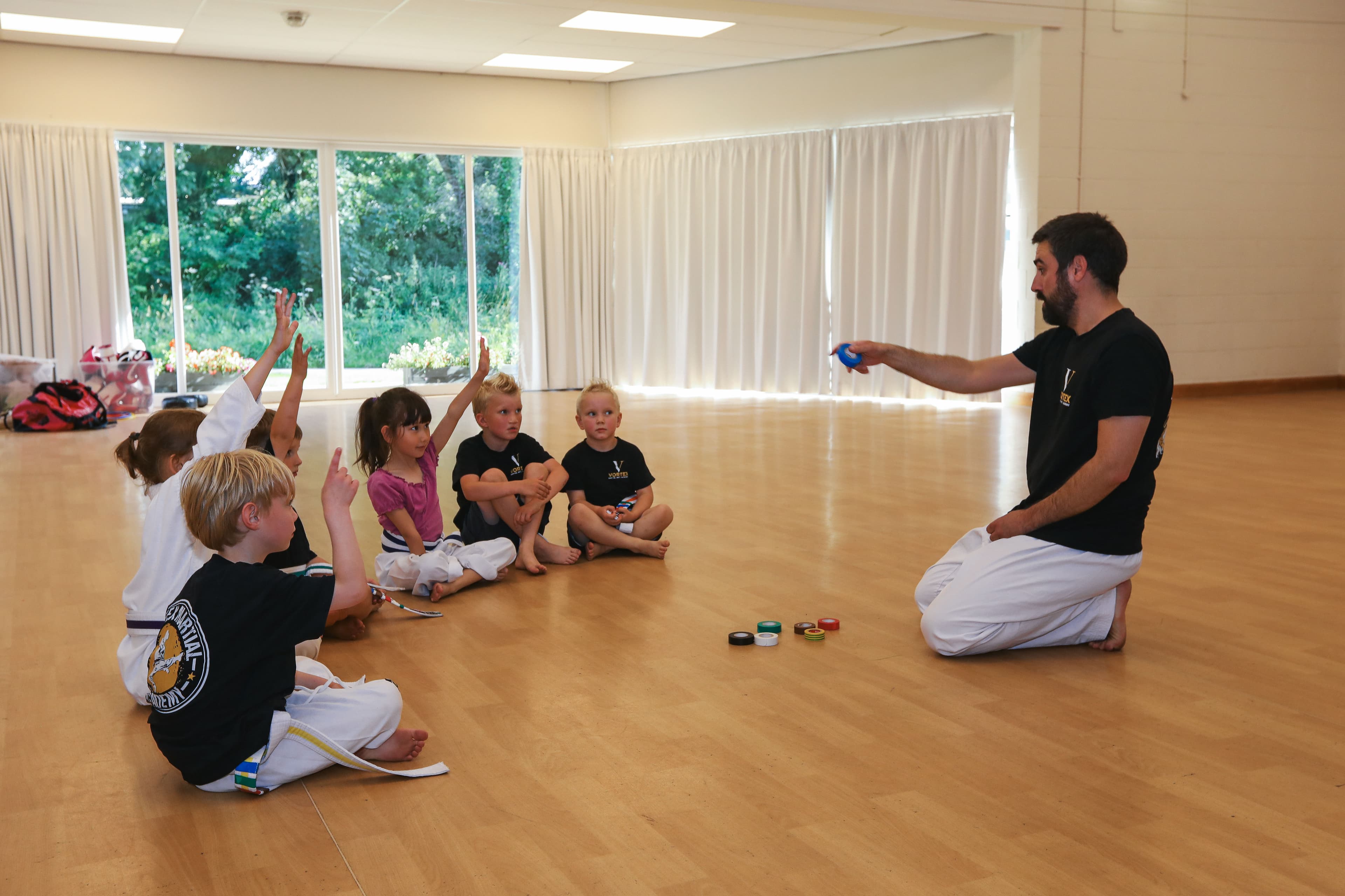 Young children in a Dragons martial arts class at Vortex Martial Arts Academy, Lancaster