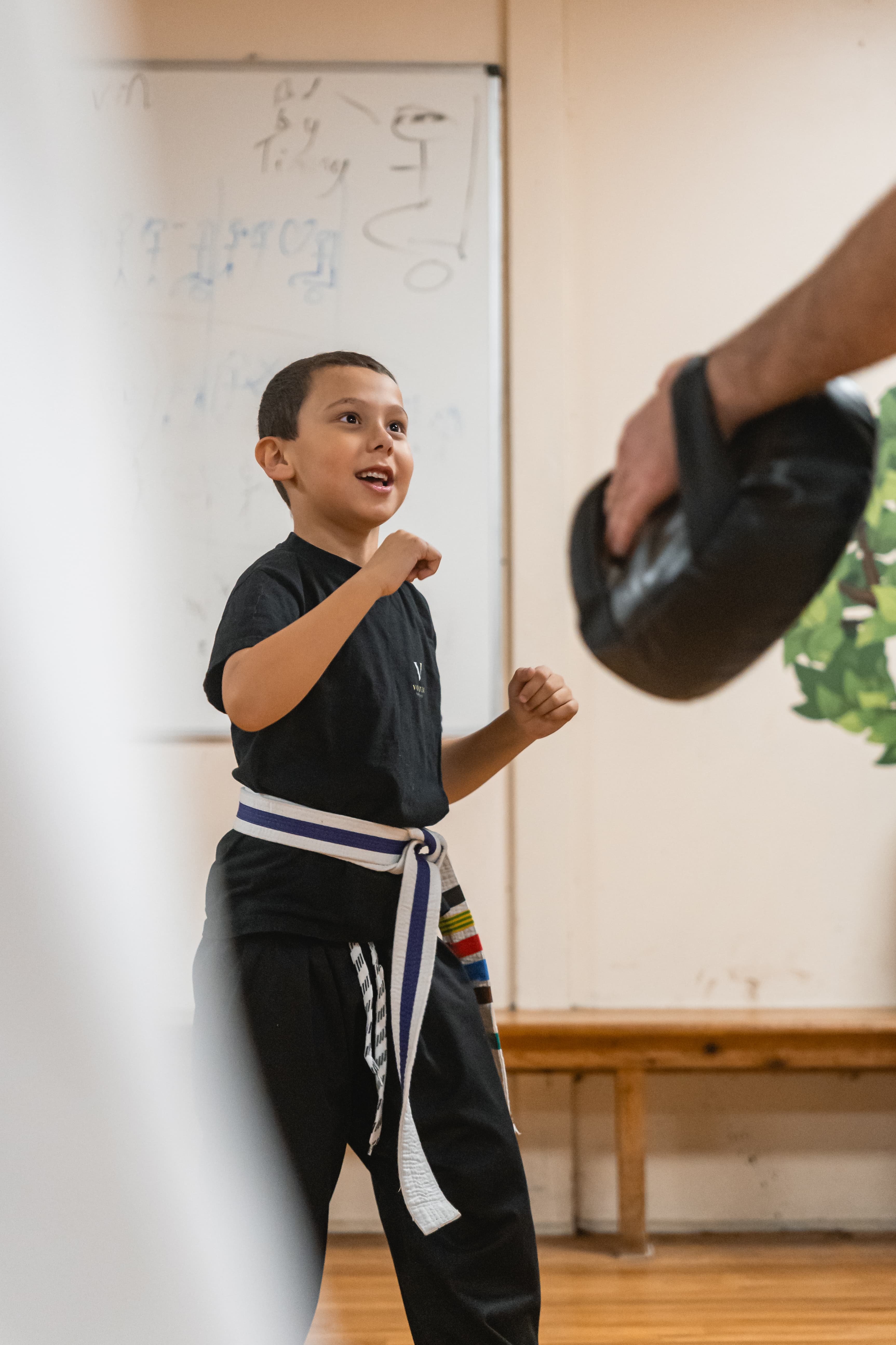 Children in Kickboxing class at Vortex Martial Arts