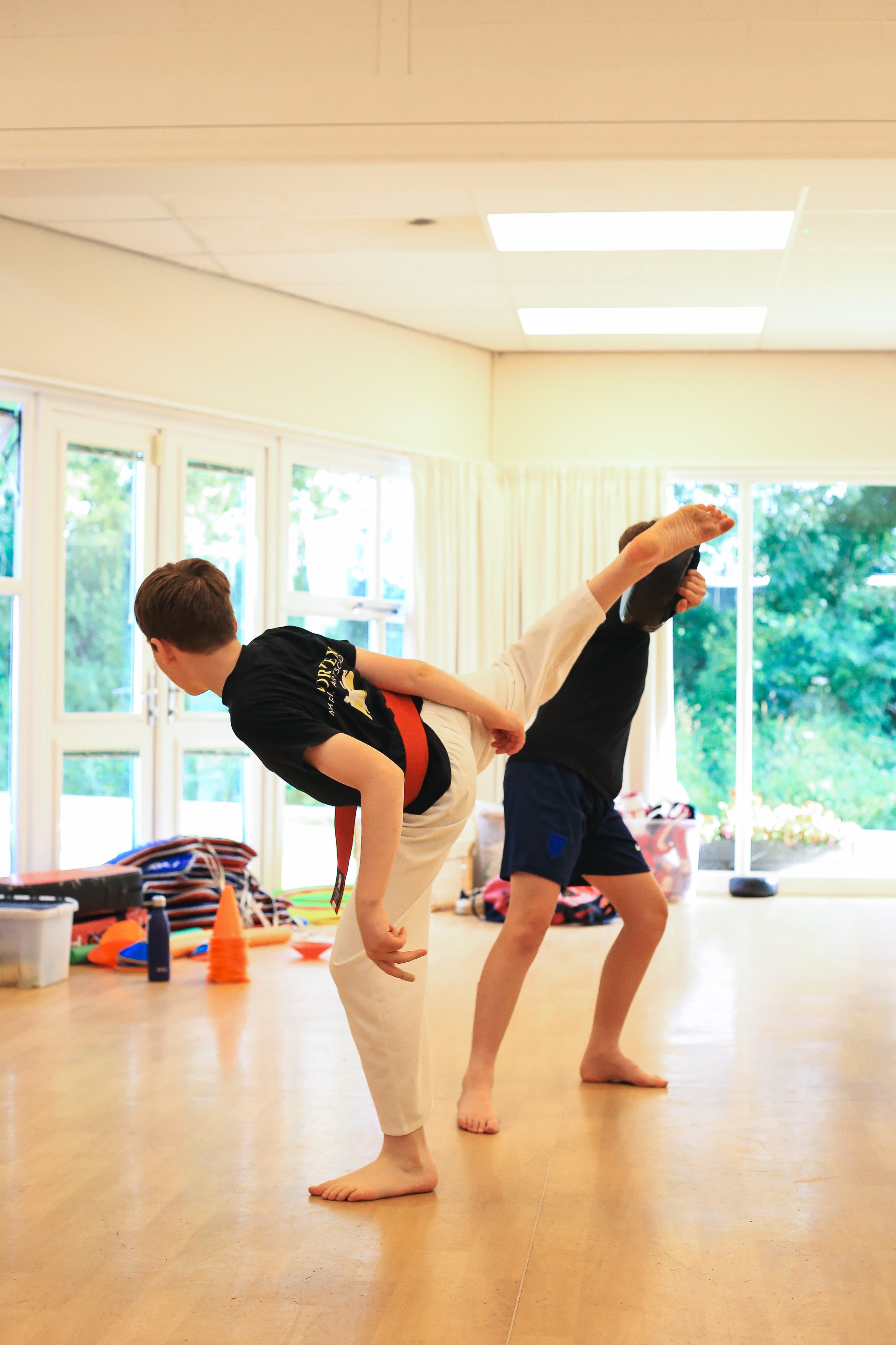 Children in Taekwondo class at Vortex Martial Arts