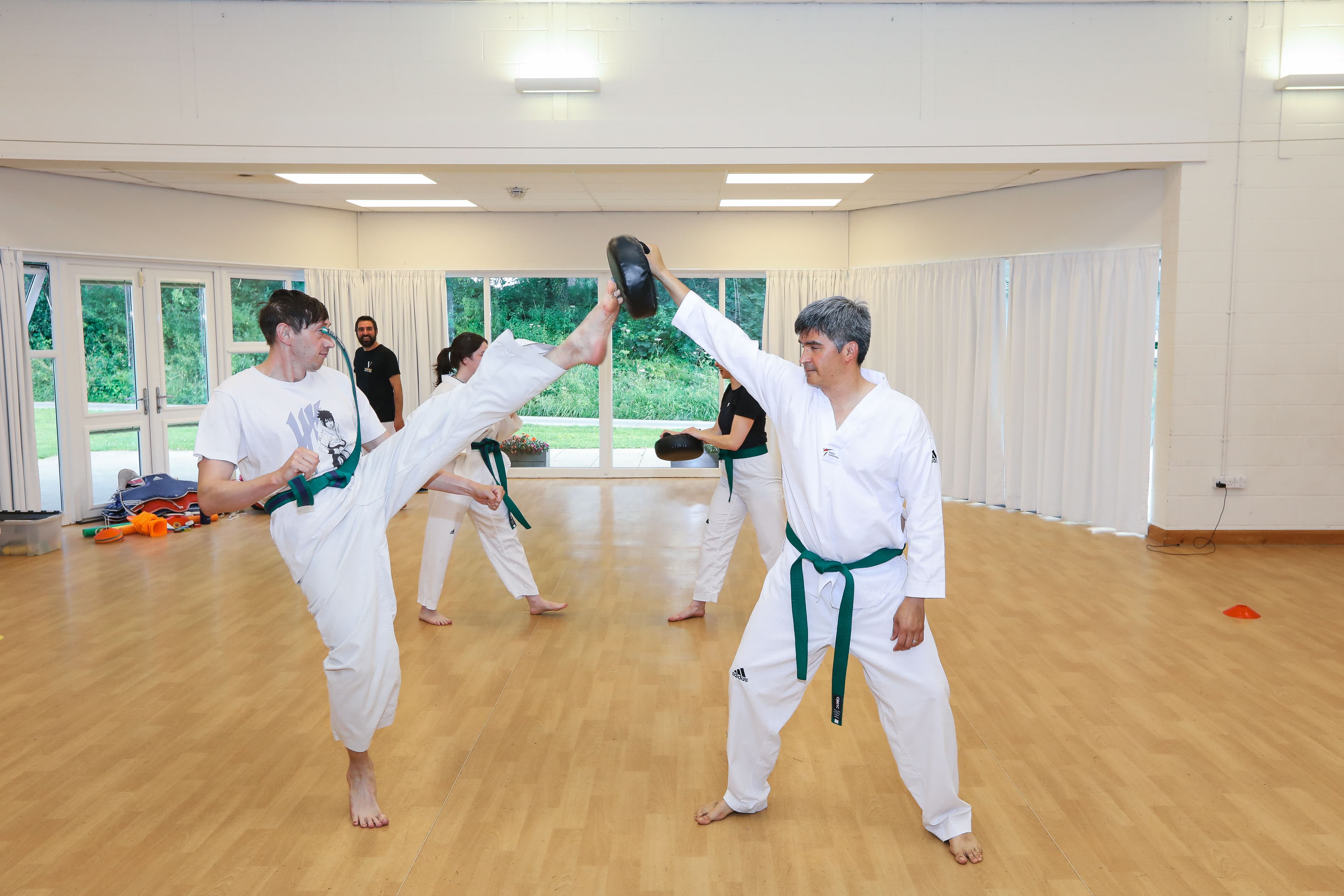 An adult trains at Vortex Martial Arts Academy Taekwondo class in Lancaster