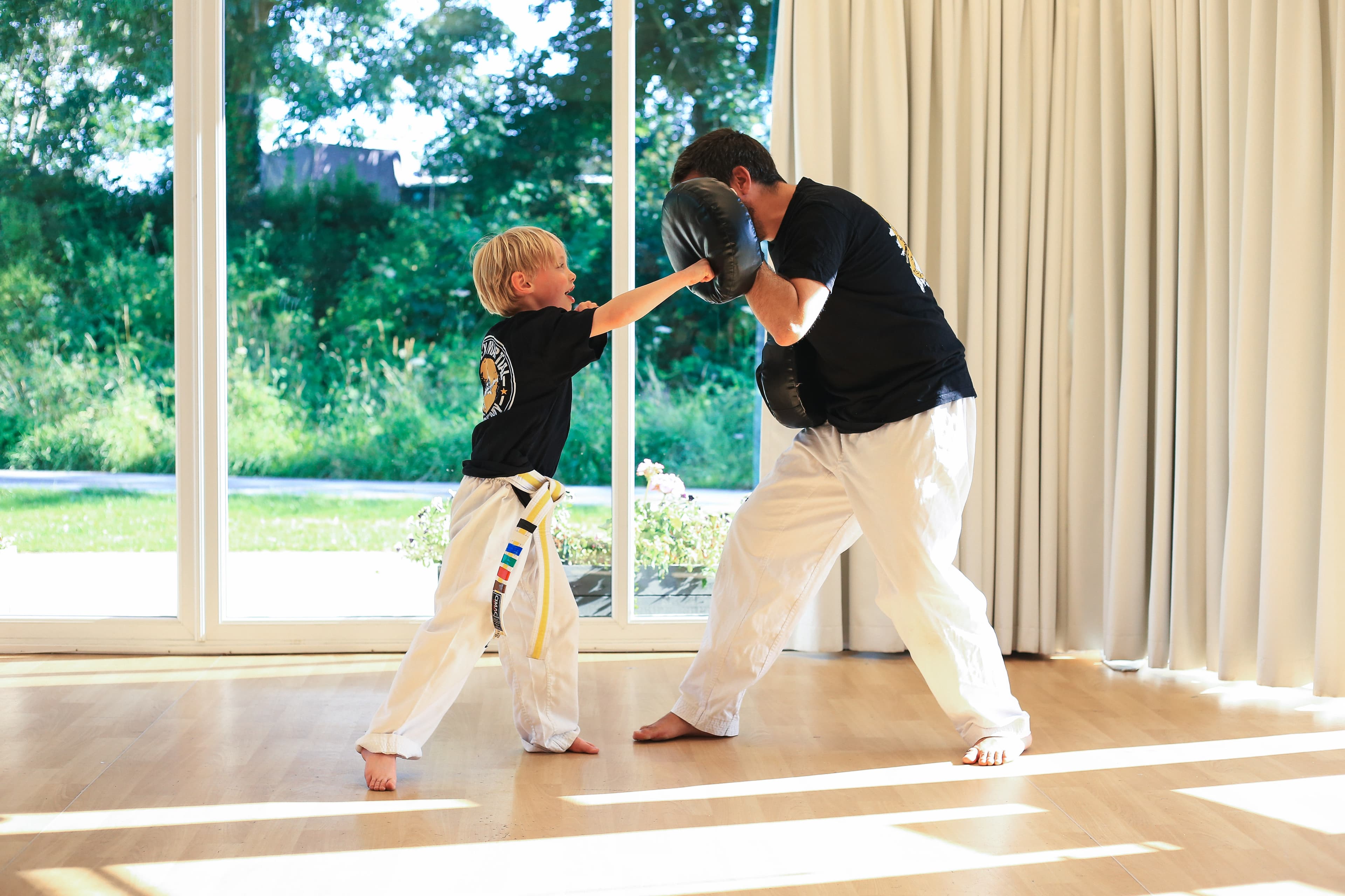 A child trains at Vortex Martial Arts Academy Taekwondo class in Lancaster